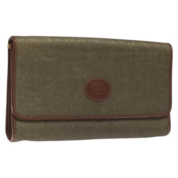 GUCCI Shoulder Bag Canvas Khaki 004 084 004 084 - Picture 1 of 12